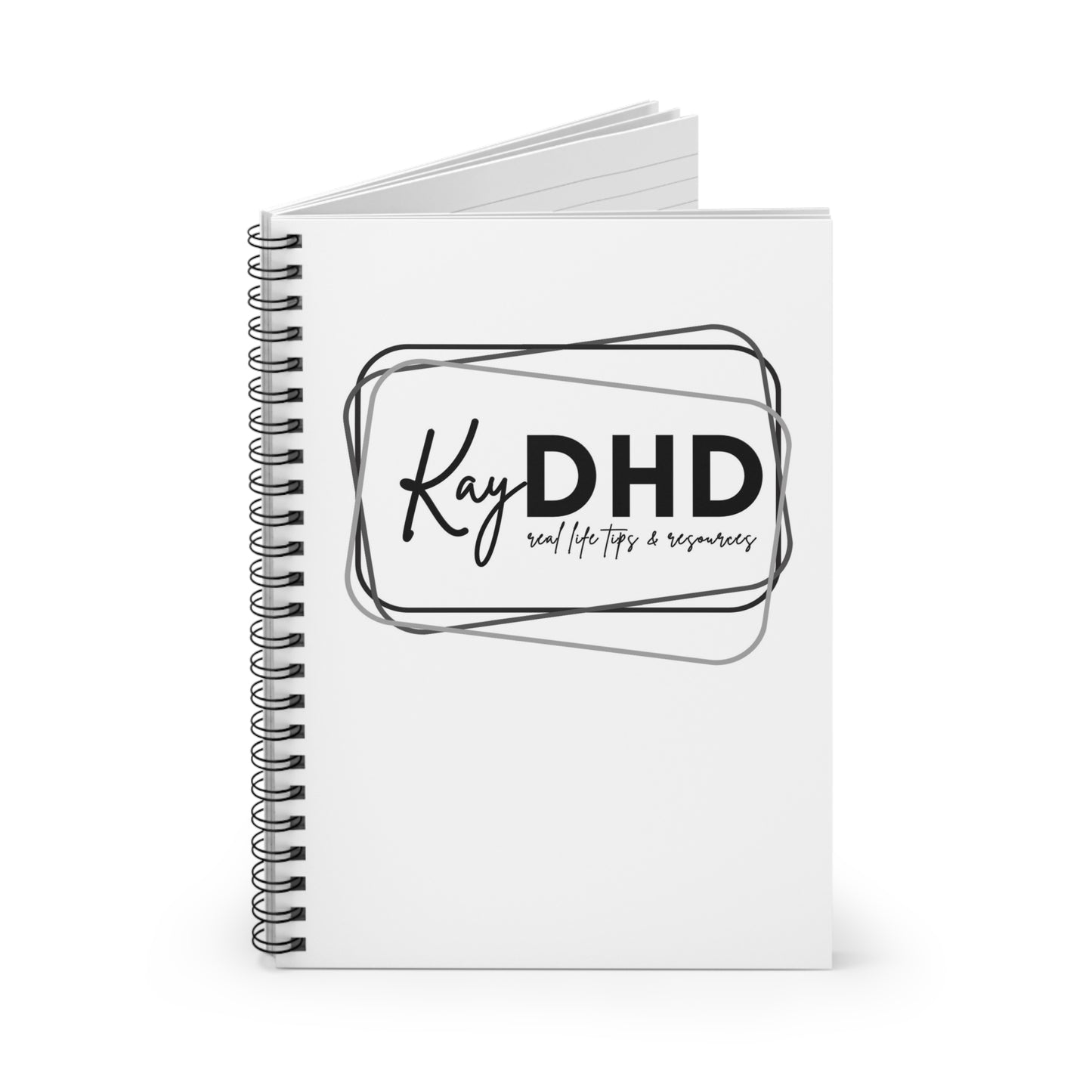 KayDHD LOGO- Spiral Notebook - Ruled Line- white