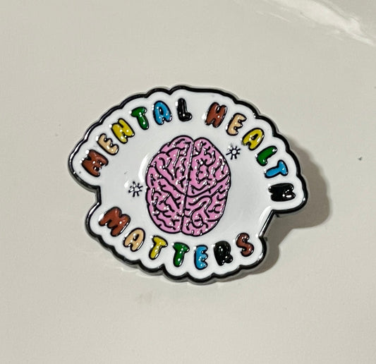 Mental Health Matters & Brain Pin